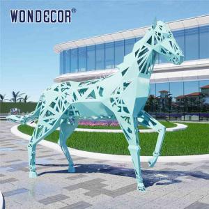 Quality Large outdoor metal forging geometric animal hollow horse stainless steel sculpture wholesale
