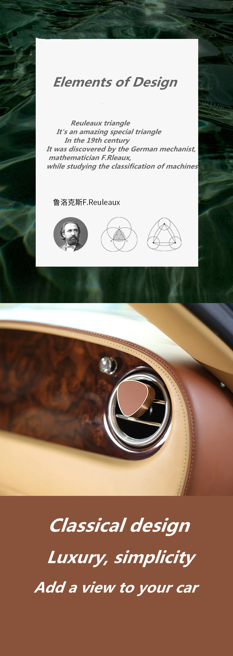 Rose Gold Auto Perfume Diffuser Organic Custom Classic Style Anodized