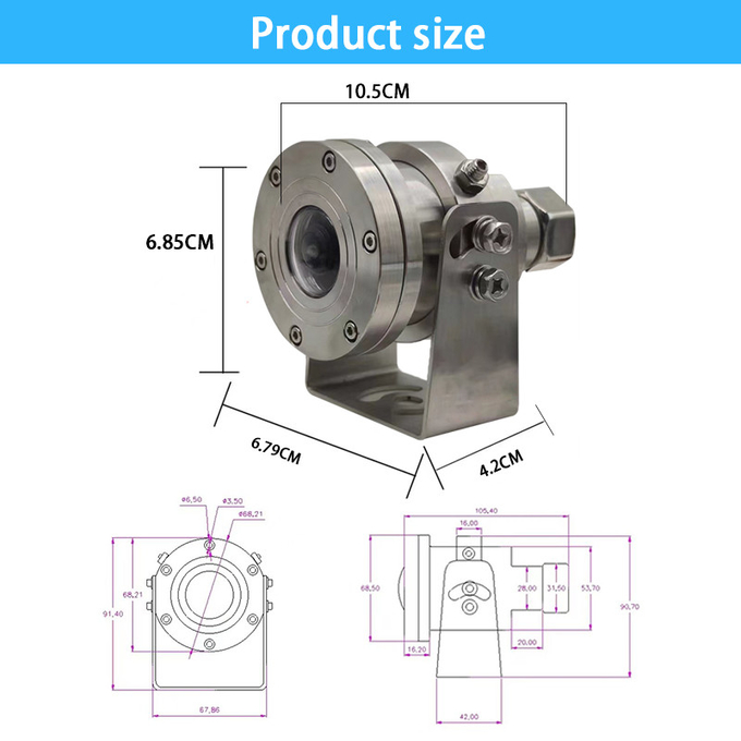 4K CCTV Anti-Explosion Fisheye PTZ Camera Stainless Steel for Truck Build-in MIC Starlight IR