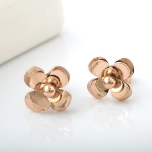Quality Rose Shape Stainless Steel Earrings, Fashion Jewelry Rose Gold Earring wholesale