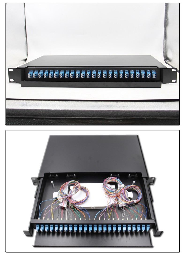 24Port 48 Core LC Splicing Fiber Patch Panel Cabinet / ODF Fiber Box