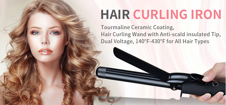 140-430F LCD Curling Iron PTC Fast Heat Up Digital Temperature Control