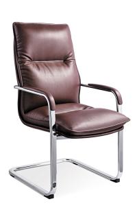Quality Bvrown Leather Office Visitor Chairs With Casters Simple Design Eco Friendly wholesale