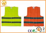 High Visibility Polyester Reflective Safety Vests Fluorescent Orange / Yellow