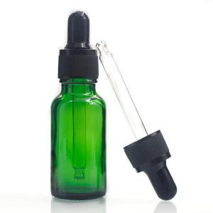 Quality Round ODM Green Essential Oil Bottles 20ml Dropper Bottles wholesale