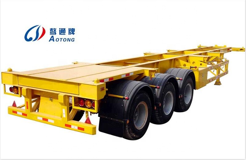 Steel 20FT 40FT Container Long Lifetime Chassis Skeleton Semi Trailer with Container Lock