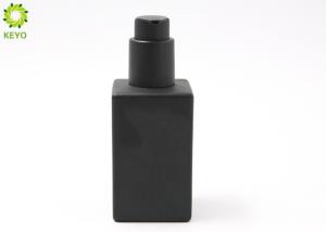 Quality Luxury Matte Black Square Empty Glass Pump Bottles 120ml For Body Serum wholesale