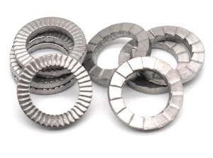 Quality Zinc Plate Surface Double Fold Steel Flat Washers / Wedge Lock Washer DIN25201 wholesale