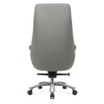 Gray PU Leather Revolving Chair Ergonomic Swivel Office Chair