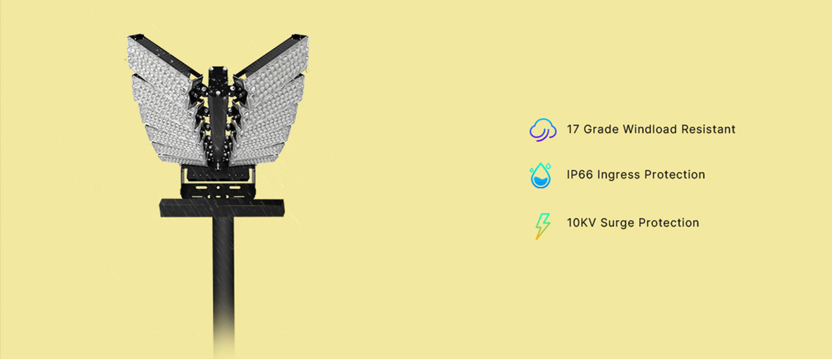 Detachable Driver Outdoor LED Sports Lights Aluminum Housing with Dimming Solutions