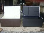 Storeroom Brown Plastic Resin Wicker Storage Box , UV Resistant
