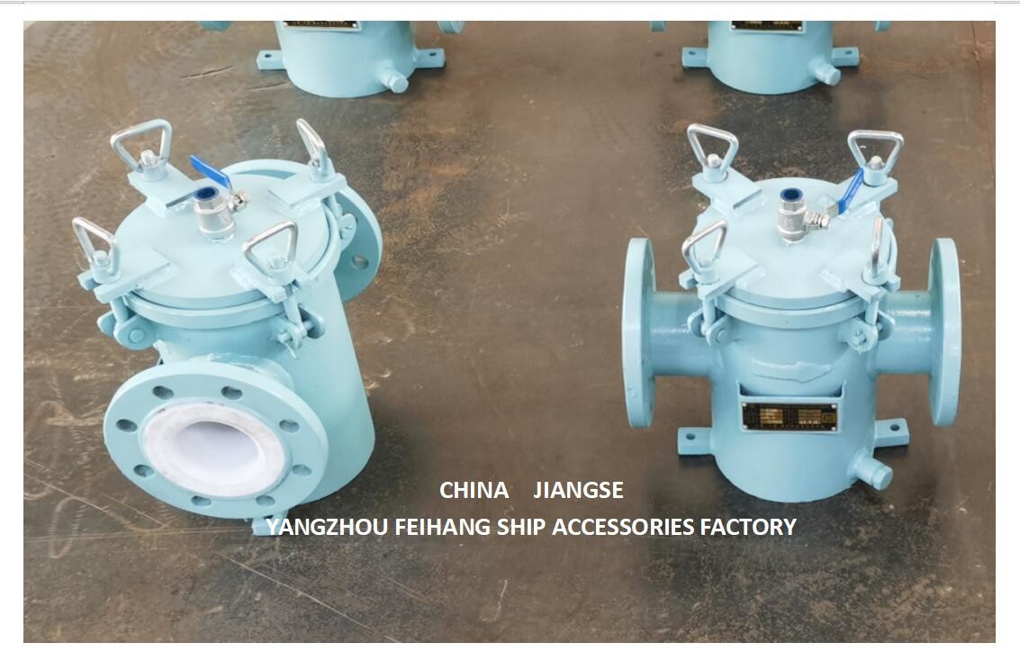 Seawater Suction Filter AS80 CB/T497-2012 Lined With PTFE Body Material: Carbon Steel Filter Cartridge Material: Stainl