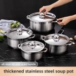 Hot Sale 8 Piece Royal Kitchen Cookware Soup Pot Set Stainless Steel Pot Cooking