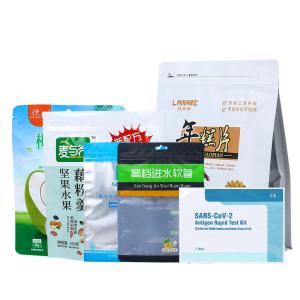 Quality Stand up Bag Flat Bottom Aluminum Foil Gold Color Stamping UV Printing Food Mylar Stand up Plastic Pouch wholesale