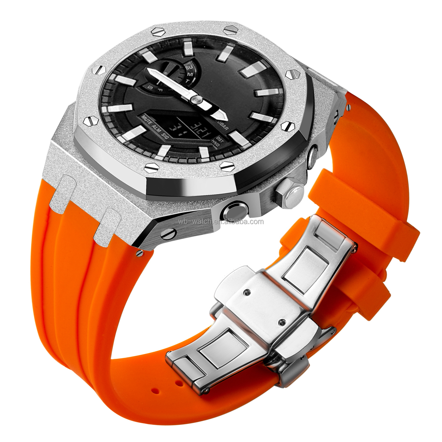 5th Gen Frosted 316L Stainless Steel Mod Kit For Casio Ga2100 G Shock Oak Case Watch