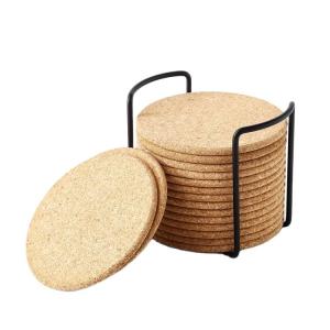 Quality Beer Custom Soft Wood OEM Blank Cork Coaster Drink With Holder Set wholesale