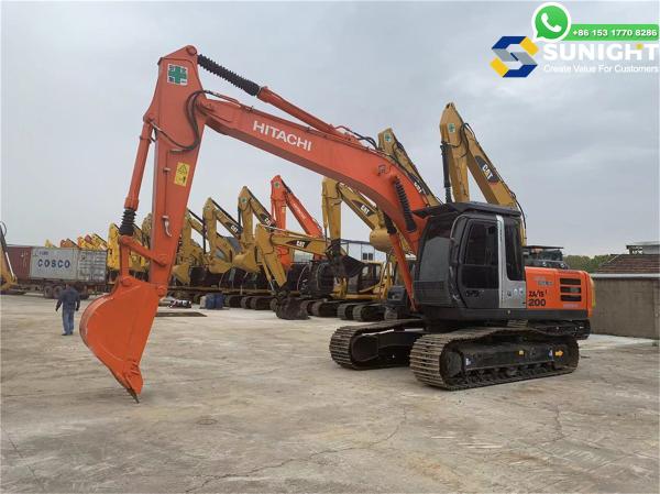 Hitachi ZX 200 Used Excavator Works Perfectly and Sells Cheaply with Few Working