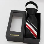 Custom LOGO Necktie Boxes,Rectangle shape Promotional Black Cardboard Tie