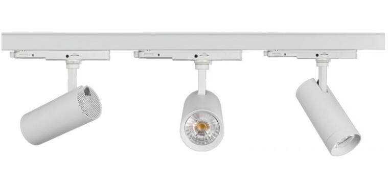 38 Degree LED Ceiling Track Lights 20w White Dimmable Lifud Driver 90RA IP20