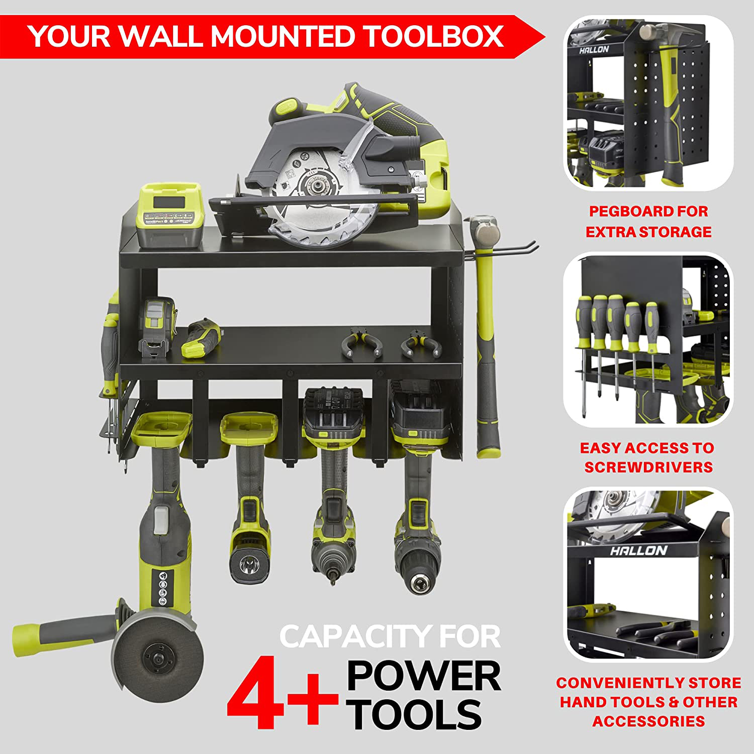 Easy Operation Single Tier Drill Organizer Rack for Tool Box Perfect for Toolbox