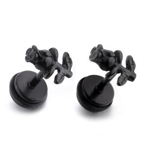 Quality Women Black Plated Stainless Steel Earrings Rose Fashion Jewelry Earrings wholesale