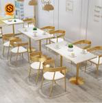 Marble Stone Tabletop Modern Restaurant Table Rectangle Shaped