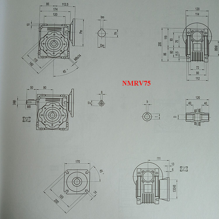 Different Ration Worm Transmission Gearbox Reducer