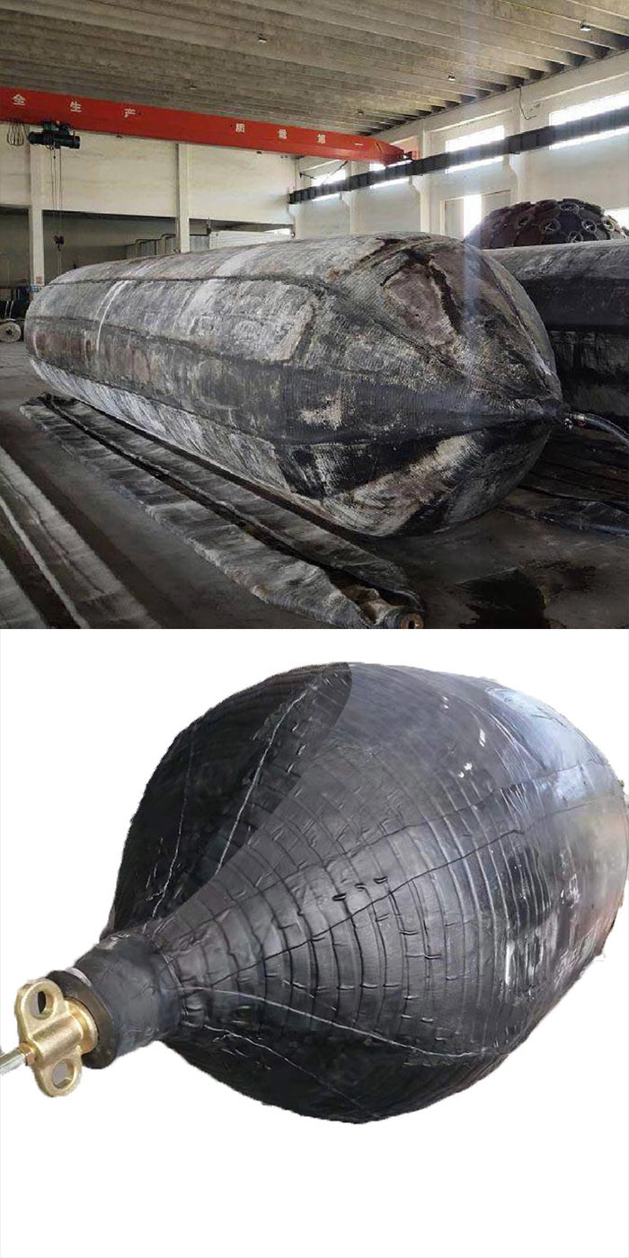 Black Reinforcement Airbag Launching Ship Good Air Tightness Airbag For Ship