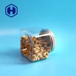 Bpa Free 1000ml Short Grip PET Square Plastic Jar With Aluminum Lid