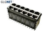 Through Hole Stacked RJ45 Connectors EMI Gasket Light Pipes10G Gigabit Ethernet