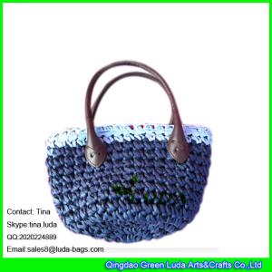 Quality LUDA navy blue bags lady's small straw bag paper string crochet bag wholesale