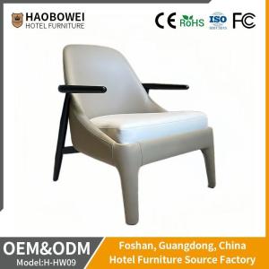 Quality Home Furniture Wholesale Luxury Ash Wood PU Leather Armrest Leisure Bedroom Chair wholesale