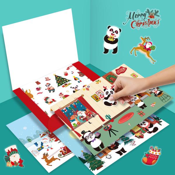 Merry Christmas DIY Reusable Sticker Book Album Improve Concentration