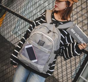 Quality Korean version of the couple transparent solid color cloth standard letters multi-purpose backpack wholesale