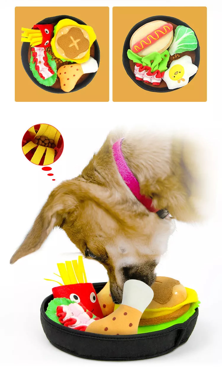 Dog Toy Intelligentwith Teeth Cleaning Plush Interactive Hide and Seek Breakfast