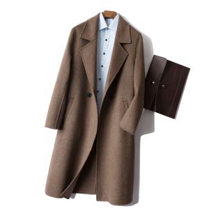 Quality Pure Wool Men's Double-Sided Cashmere Coat Mid-Length Trench Jacket for Casual Outwear wholesale