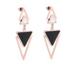 Wholesale Fashion Jewelry Stainless Steel Rose Gold Earrings For Women Black