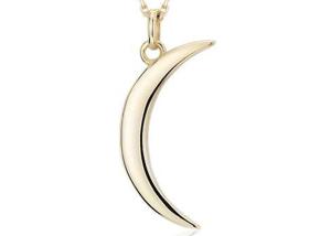 Quality 21mm Length Gold Crescent Moon Necklace , Female Empowerment Necklace ODM wholesale