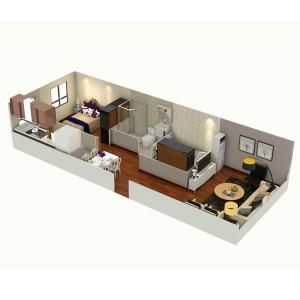 China Zontop Modern Cheap Tiny Light Steel Expandable Assemble Concrete Glass Home Prefab Container Modular House on sale