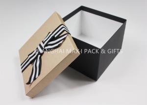 Quality Tiny To Huge Xmas Gift Boxes Black And White For Gifts 7× 7× 4 Textured Art Paper Pasted wholesale