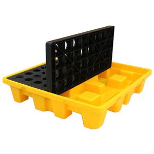 Quality 220L IBC Plastic Spill Pallets 55 Gallon Drum Containment Yellow wholesale
