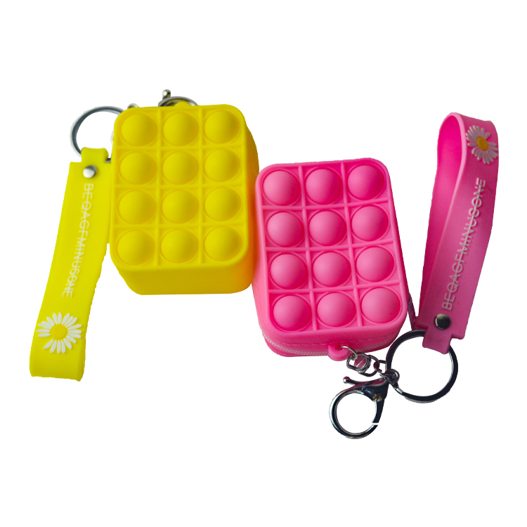 Pop Silicone Small Coin Purses Customized Trending Products Square Bubble