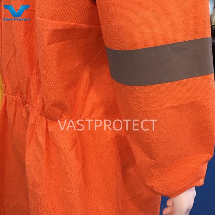 Orange SMS Safety Suit Made in China Factory Disposable Industrial Coveralls
