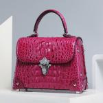 Fashion Designer Genuine Crocodile Skin Female Small Purse Studs Handbag Exotic