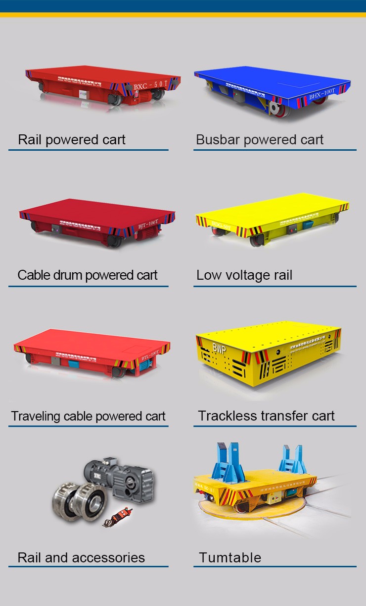 electric rail transfer cart for steel mill
