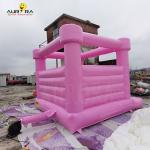 Outdoor Pink Inflatable Bounce House Birthday Party Bouncers Custom Logo Printed