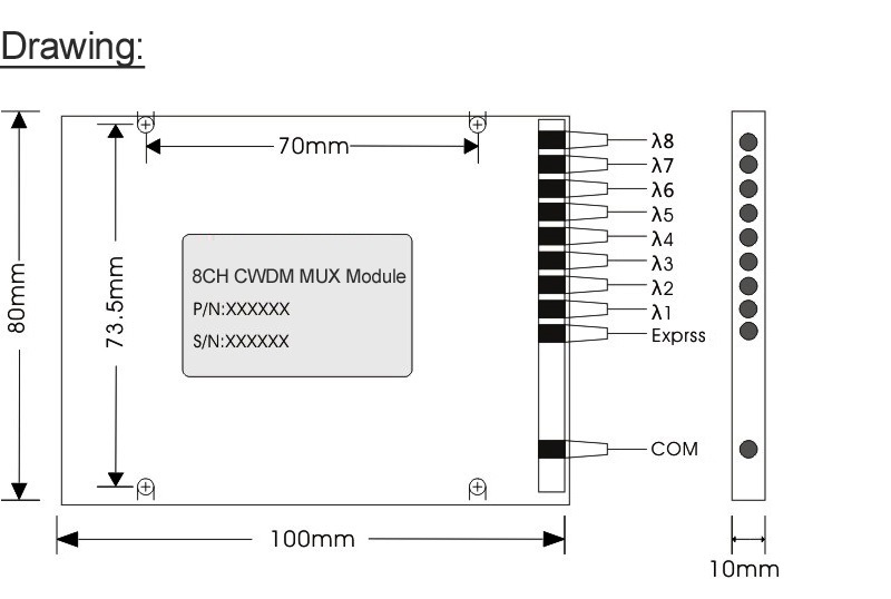 ABS Box WDM Wavelength Division Multiplexing 8 Channel 16 Channel