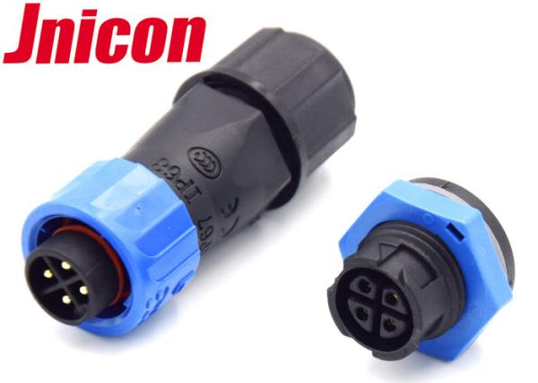 Male Gender Panel Mount Power Connector , 4 Pin Female Waterproof Power Cable