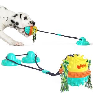 Quality Natural Rubber Dog Chew Toy TPR Indestructible Suction Dog Tug Of War Toy wholesale