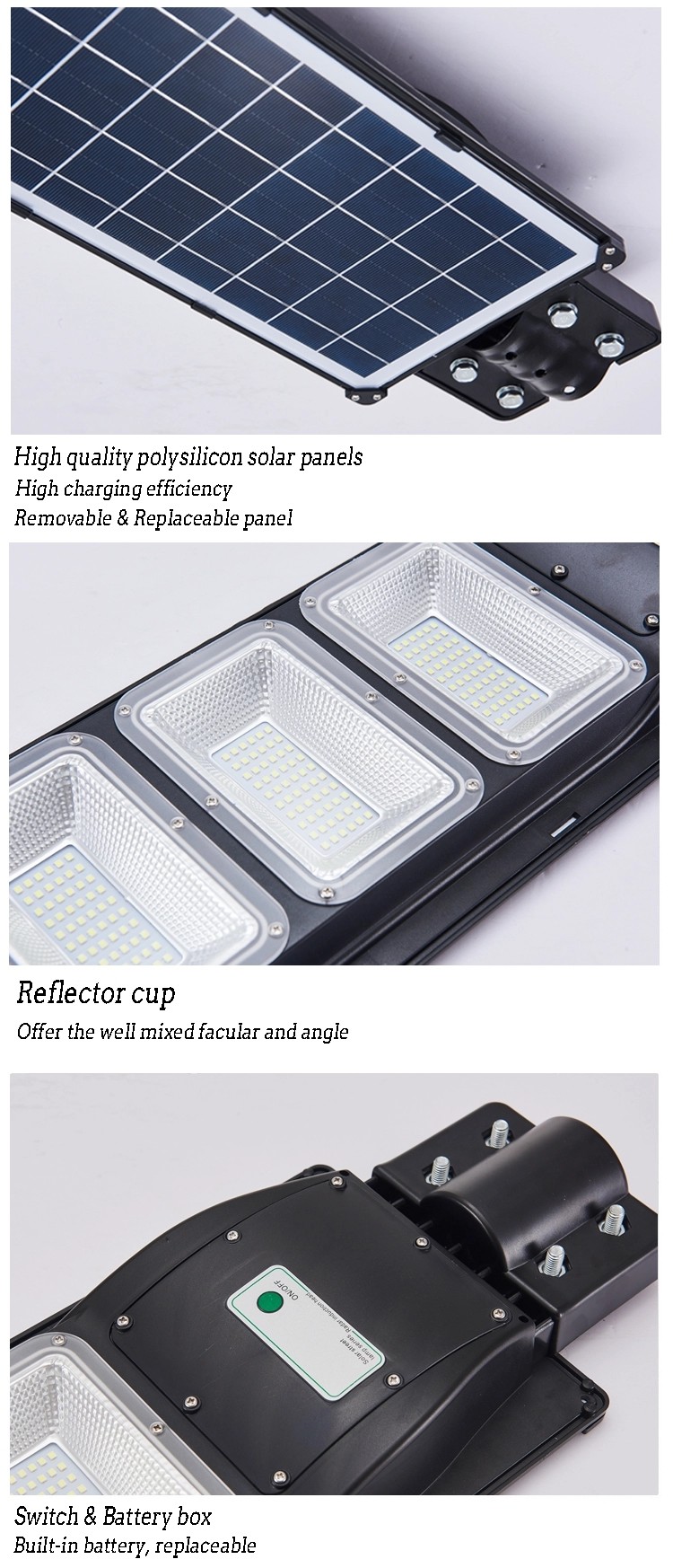 Outdoor All In One LED Solar Street Light For High Way Road 30w 60w 90w